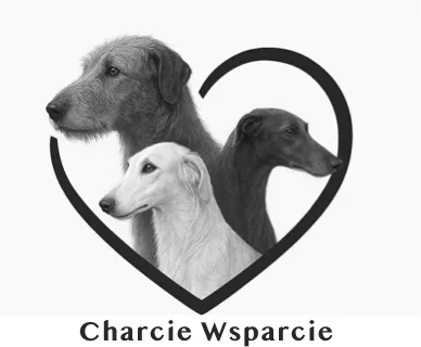 Logo Charcie Wsparcie — trzy psie głowy wpisane w serce